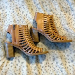 Open Toe Woven Booties